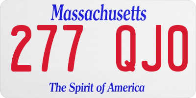 MA license plate 277QJ0