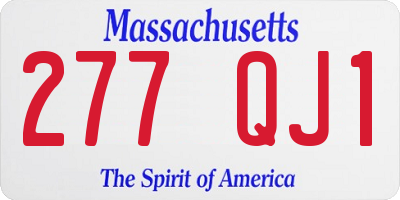 MA license plate 277QJ1