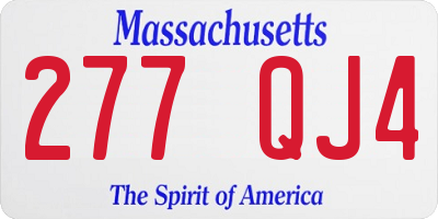 MA license plate 277QJ4