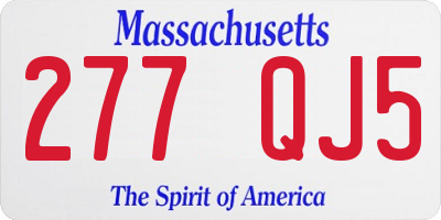 MA license plate 277QJ5