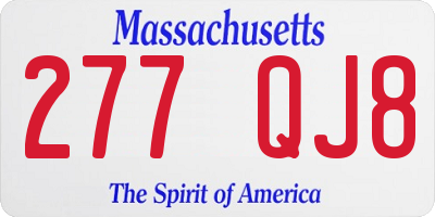 MA license plate 277QJ8