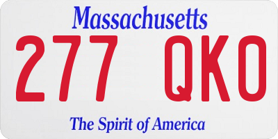 MA license plate 277QK0