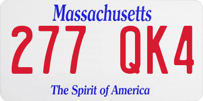 MA license plate 277QK4