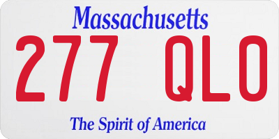 MA license plate 277QL0