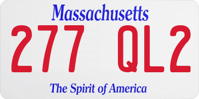 MA license plate 277QL2