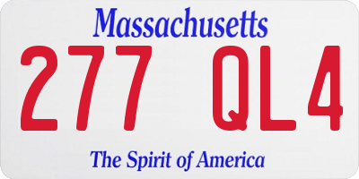 MA license plate 277QL4
