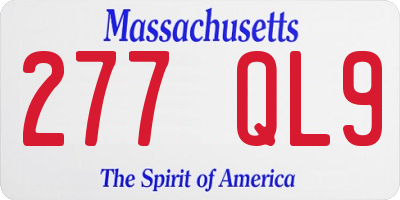 MA license plate 277QL9