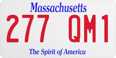 MA license plate 277QM1