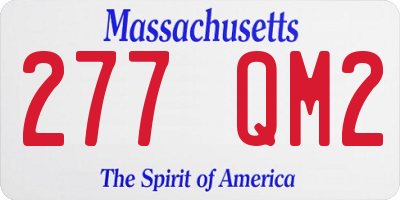 MA license plate 277QM2