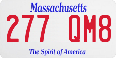 MA license plate 277QM8