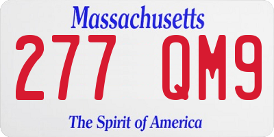 MA license plate 277QM9