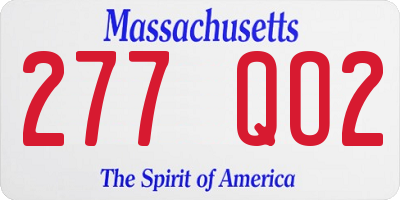 MA license plate 277QO2