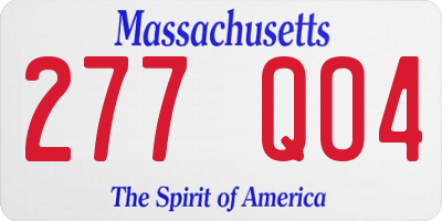 MA license plate 277QO4