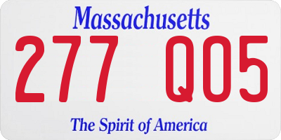 MA license plate 277QO5