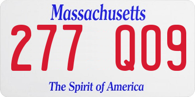 MA license plate 277QO9