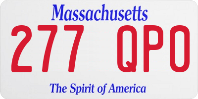 MA license plate 277QP0