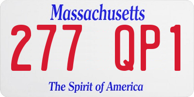 MA license plate 277QP1