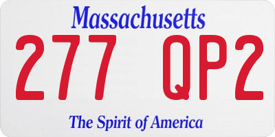 MA license plate 277QP2