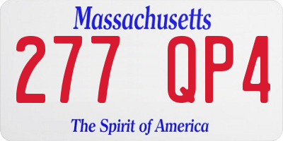 MA license plate 277QP4