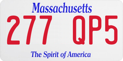 MA license plate 277QP5