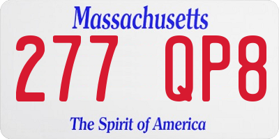 MA license plate 277QP8