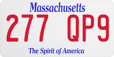 MA license plate 277QP9