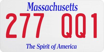 MA license plate 277QQ1