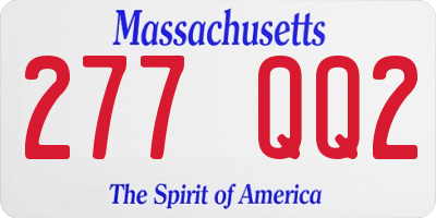 MA license plate 277QQ2