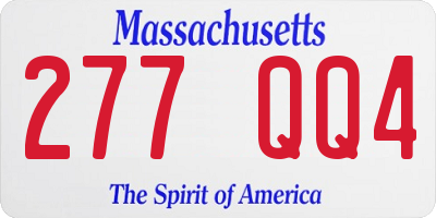 MA license plate 277QQ4