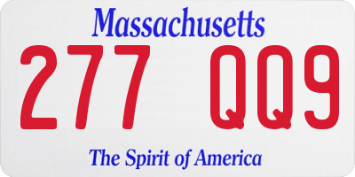MA license plate 277QQ9