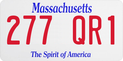 MA license plate 277QR1