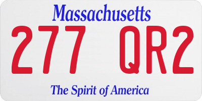 MA license plate 277QR2