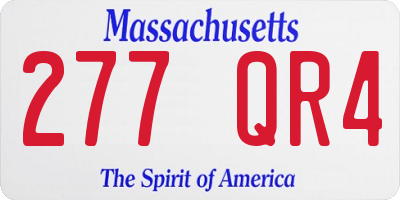 MA license plate 277QR4