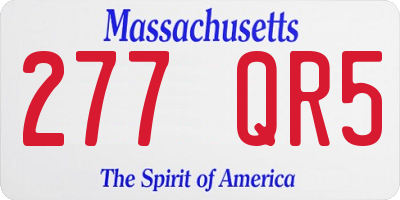 MA license plate 277QR5