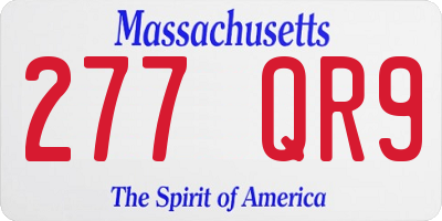 MA license plate 277QR9