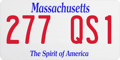 MA license plate 277QS1
