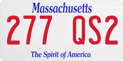 MA license plate 277QS2