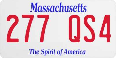 MA license plate 277QS4