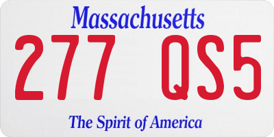 MA license plate 277QS5
