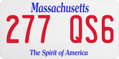 MA license plate 277QS6