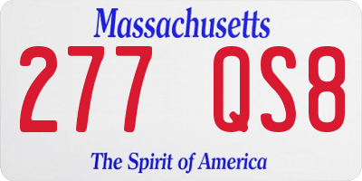 MA license plate 277QS8