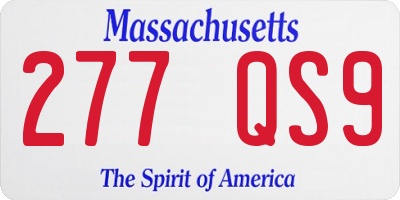 MA license plate 277QS9