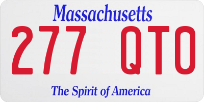 MA license plate 277QT0