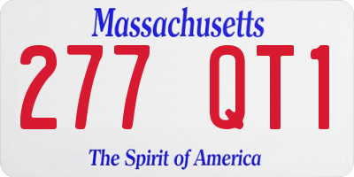 MA license plate 277QT1