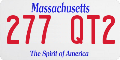 MA license plate 277QT2