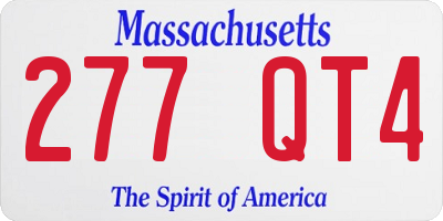 MA license plate 277QT4