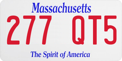 MA license plate 277QT5