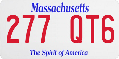 MA license plate 277QT6