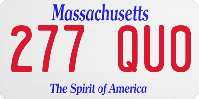 MA license plate 277QU0