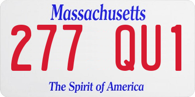 MA license plate 277QU1